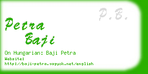 petra baji business card